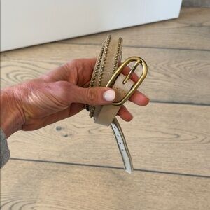 Banana Repunlic Tan Suede Belt with Gold Buckle & studs